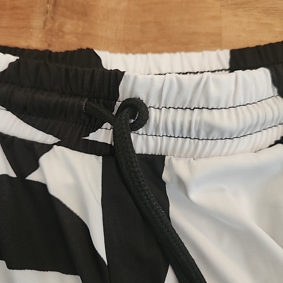 Zac & Rachel Relaxed Palazzo Black & White Boho Wide Leg Travel Flowy Pants - Picture 6 of 11